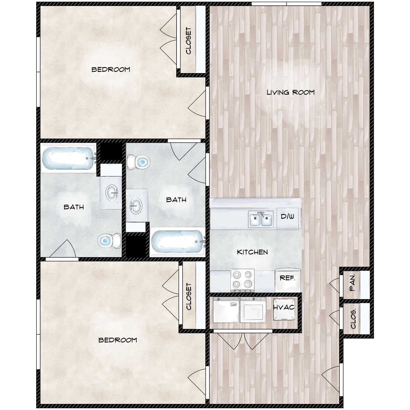 2 Bed 2 Bath