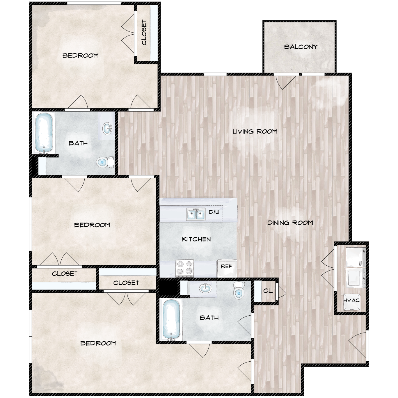 3 Bed 2 Bath