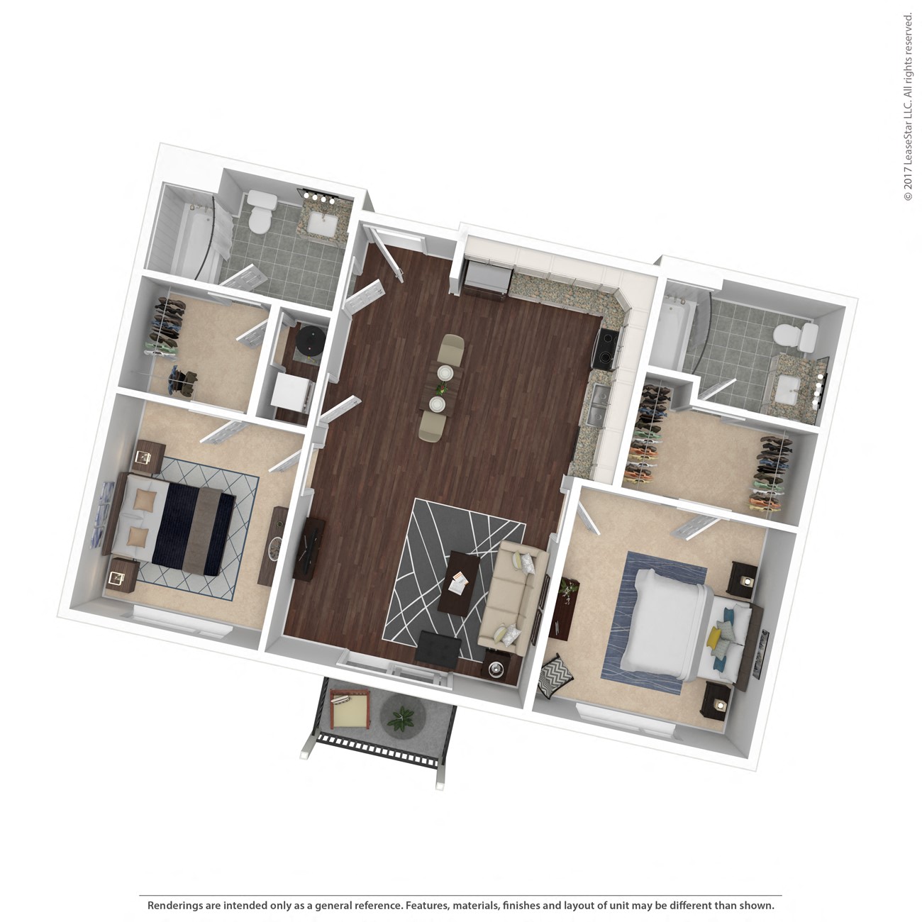 Old Main B3 floor plan of East 51’s new one bedroom apartments
