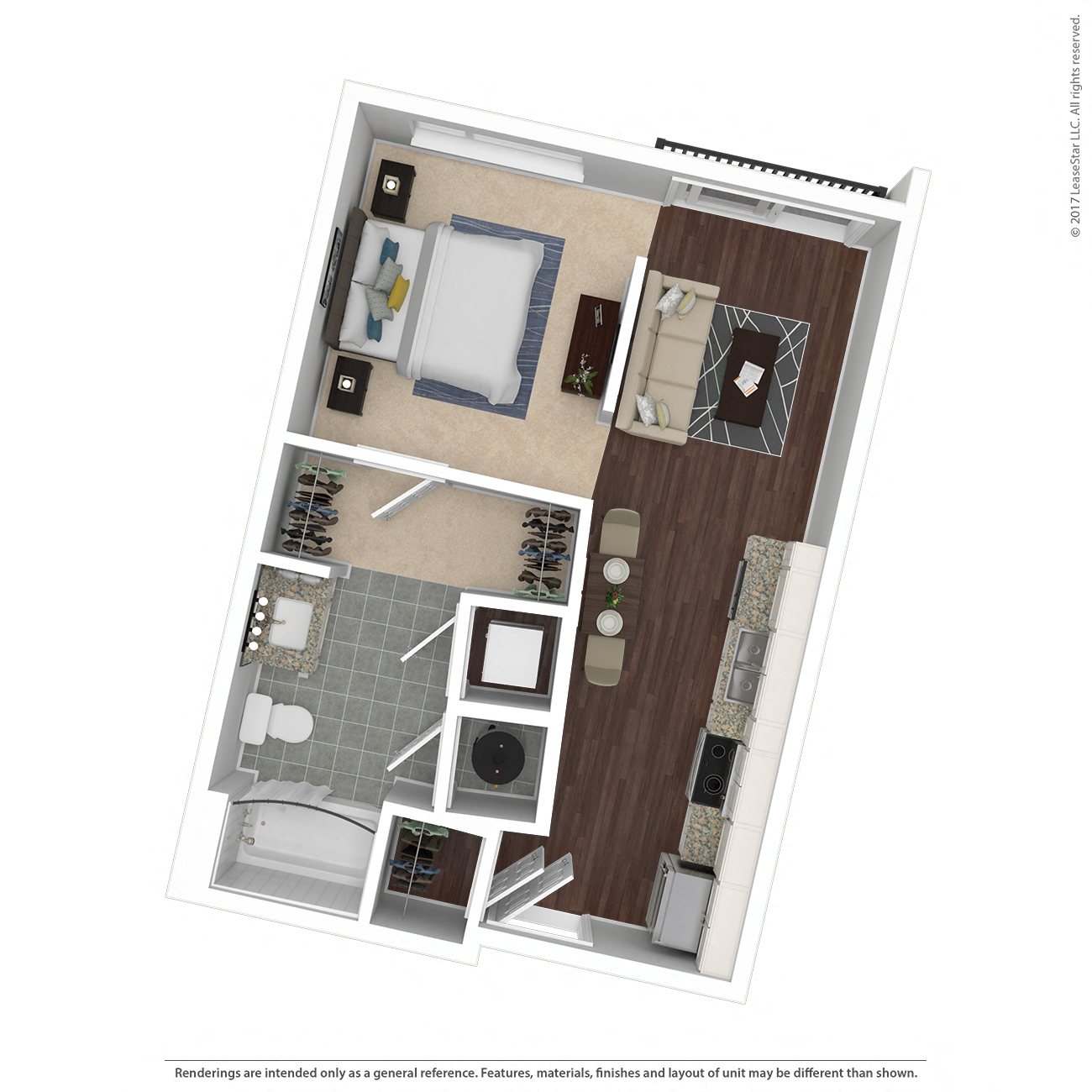 Old Main Studio floor plan of East 51’s new apartments in Henrico, VA