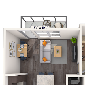 Traditional 1x1 618 SF-FP
