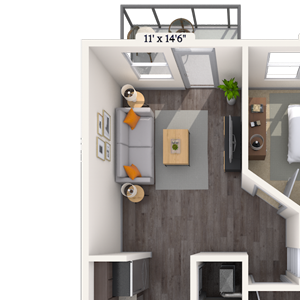 Traditional 1x1 590 SF-FP