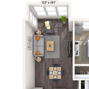 Traditional 1x1 762 SF-FP