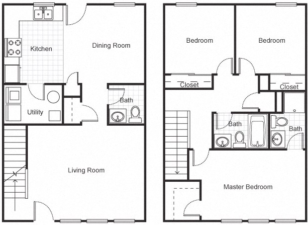 3 Bedroom 2 Bath 2D Floorplan-Faubourg Lafitte, New Orleans