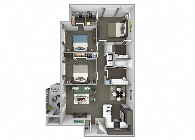 Preserve at Blue Ravine - C1 - Blue Oak - 3 bedroom - 2 bath - 3D