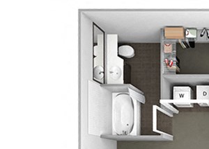 Preserve at Blue Ravine floor plan - Willow - A1 - 1 bed 1 bath - 3D Preserve at Blue Ravine floor plan - Willow - A1 - 1 bed 1 bath - 3D