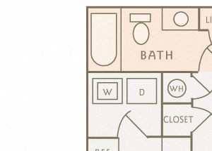 Colony at Deerwood A1 1-bedroom floor plan