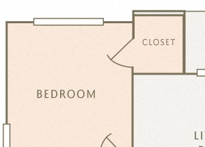 Colony at Deerwood B1 2-bedroom floor plan