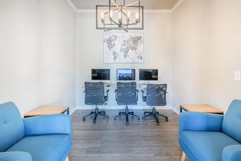 Resident business center with Wi-Fi access