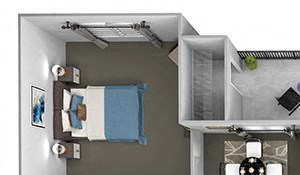 The Estates at River Pointe - B2 - 2 bedroom - 2 bathroom - 3D Floor Plan The Estates at River Pointe - B2 - 2 bedroom - 2 bathroom - 3D Floor Plan