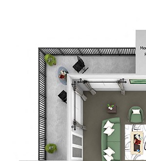 Belle Harbour Apartments - B2 - 2 bedrooms and 2 bath - 3D Floor Plan Belle Harbour Apartments - B2 - 2 bedrooms and 2 bath - 3D Floor Plan