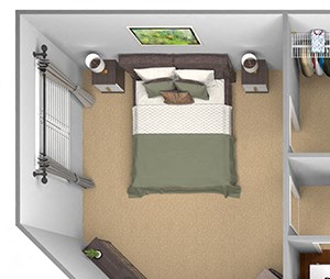 Egrets Landing Apartments - A1 (Heron) - 1 bedroom and 1 bath - 3D floor plan Egrets Landing Apartments - A1 (Heron) - 1 bedroom and 1 bath - 3D floor plan