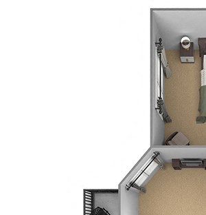 Egrets Landing Apartments - B1 (Egret) - 2 bedroom and 2 bath - 3D floor plan Egrets Landing Apartments - B1 (Egret) - 2 bedroom and 2 bath - 3D floor plan