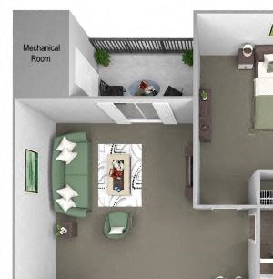 Hampshire Green Apartments - A2 (Hibernia) - 1 Bedroom - 1 bath - 3D Hampshire Green Apartments - A2 (Hibernia) - 1 Bedroom - 1 bath - 3D
