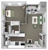 Hampshire Green Apartments - A3 (Huntington) - 1 bedroom - 1 bath - 3D Hampshire Green Apartments - A3 (Huntington) - 1 bedroom - 1 bath - 3D