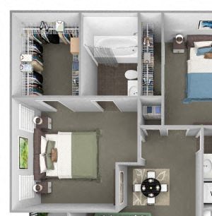 Hampshire Green Apartments - B3 (Jardinaire) - 2 bedroom - 2 bath - 3D Hampshire Green Apartments - B3 (Jardinaire) - 2 bedroom - 2 bath - 3D