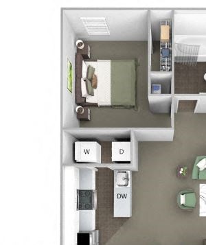 Hampshire Green Apartments - B8 (Glenmore) - 2 bedroom - 2 bath - den - 3D Hampshire Green Apartments - B8 (Glenmore) - 2 bedroom - 2 bath - den - 3D