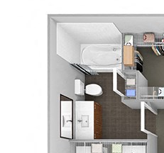 Delano at Cypress Creek - A1 (Astor) - 1 bedroom and 1 bath - 3D Floor Plans Delano at Cypress Creek - A1 (Astor) - 1 bedroom and 1 bath - 3D Floor Plans