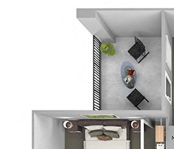 Delano at Cypress Creek - B1 (Beacon) - 2 bedrooms and 1 bath - 3D Floor Plans Delano at Cypress Creek - B1 (Beacon) - 2 bedrooms and 1 bath - 3D Floor Plans