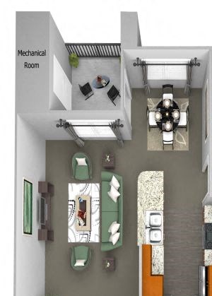 Acadia at Cornerstar - A2 (Orion) - 1 bedroom and 1 bath - 3D Acadia at Cornerstar - A2 (Orion) - 1 bedroom and 1 bath - 3D
