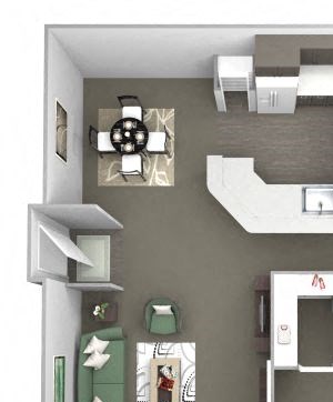 Avenel at Montgomery Square floor plans - The Wales - A2 - 1Bed 1Bath - 3D Avenel at Montgomery Square floor plans - The Wales - A2 - 1Bed 1Bath - 3D