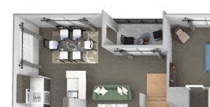 Avenel at Montgomery Square floor plans - The Gwynned 2 Loft - B10 - 2 Bed 2 Bath - 3D Avenel at Montgomery Square floor plans - The Gwynned 2 Loft - B10 - 2 Bed 2 Bath - 3D
