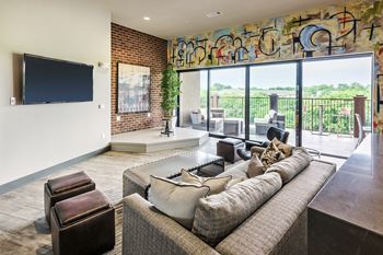 23Hundred at Berry Hill - Top floor Rhythm Lounge with panoramic views of Nashville, entertainment stage and indoor/outdoor space