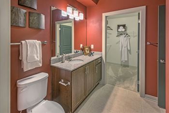 23Hundred at Berry Hill - Undermount vanity sinks and walk-in shower stalls in select units