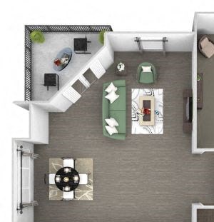 Windward Long Point - A2 - Merlin - 1 Bedroom - 1 Bathroom - 3D Windward Long Point - A2 - Merlin - 1 Bedroom - 1 Bathroom - 3D