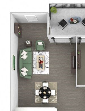 Windward Long Point - A3 - BlueJay - 1 Bedroom - 1 Bath - 3D Windward Long Point - A3 - BlueJay - 1 Bedroom - 1 Bath - 3D