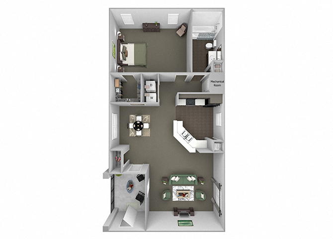 The Crossings at Alexander Place - A4 - Devon - 1 bedroom - 1 bath - 3D