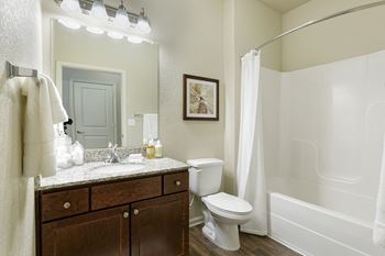 Glenbrook Apartments oversized showerheads and soaking tubs in bathrooms