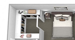 Floorplan Photos Gallery The Haven at Shoal Creek - A - Energize - 1 bedroom - 1 bath - 3D