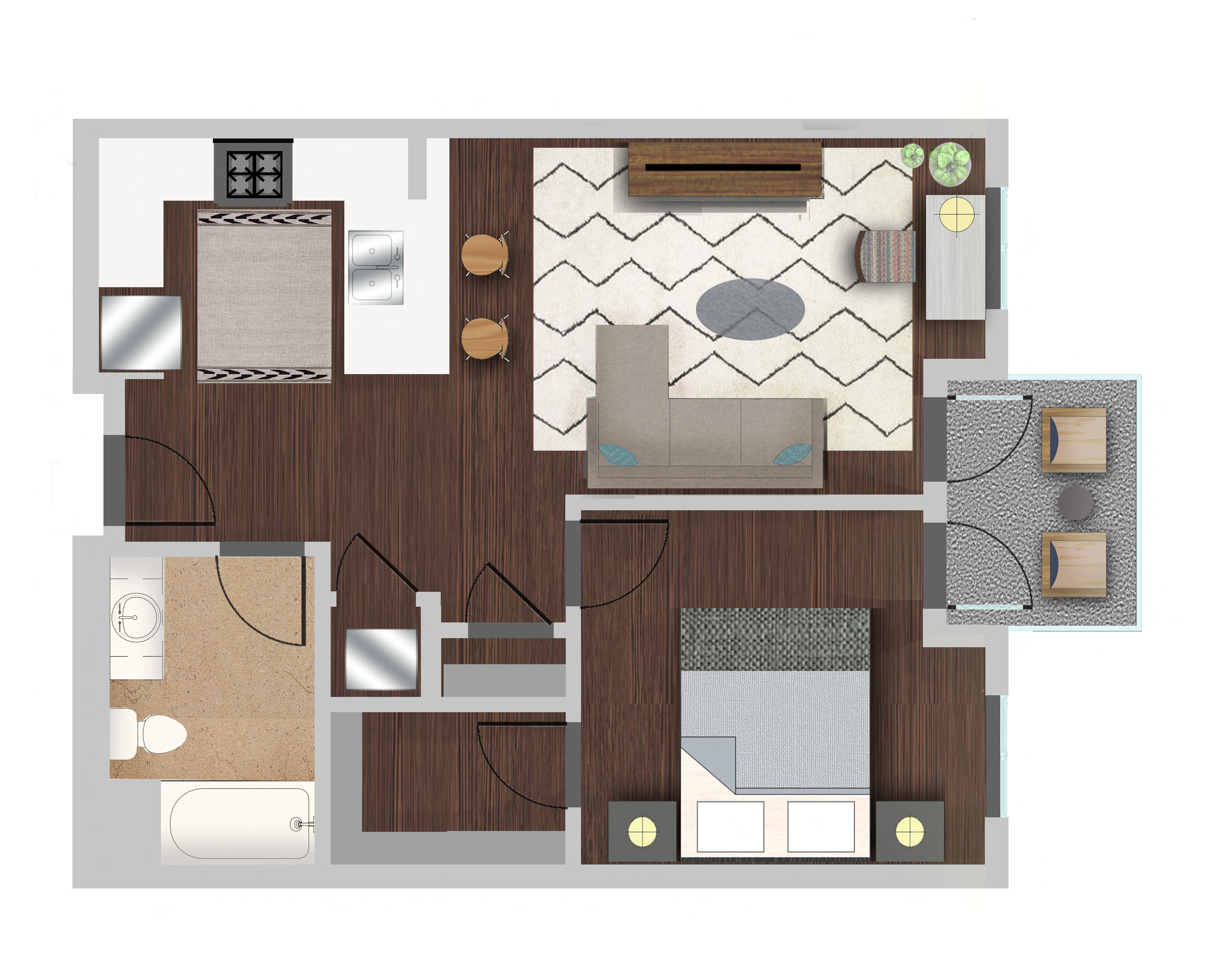 A5 Floor Plan at Berkshire K2LA, Los Angeles