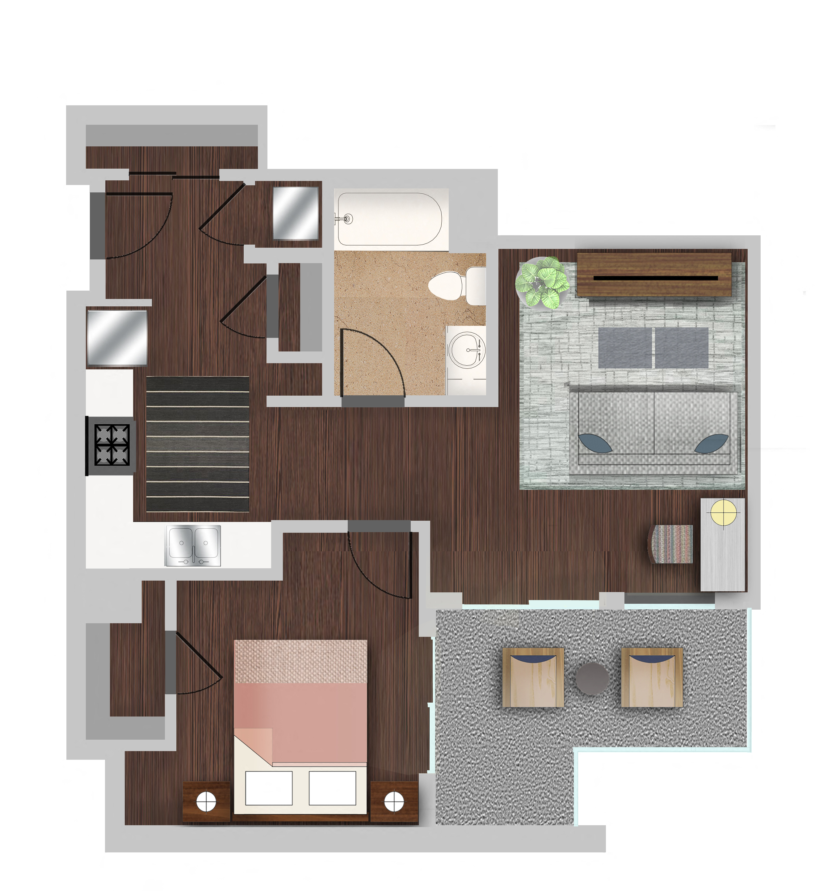 A4 Floor Plan at Berkshire K2LA, Los Angeles, California