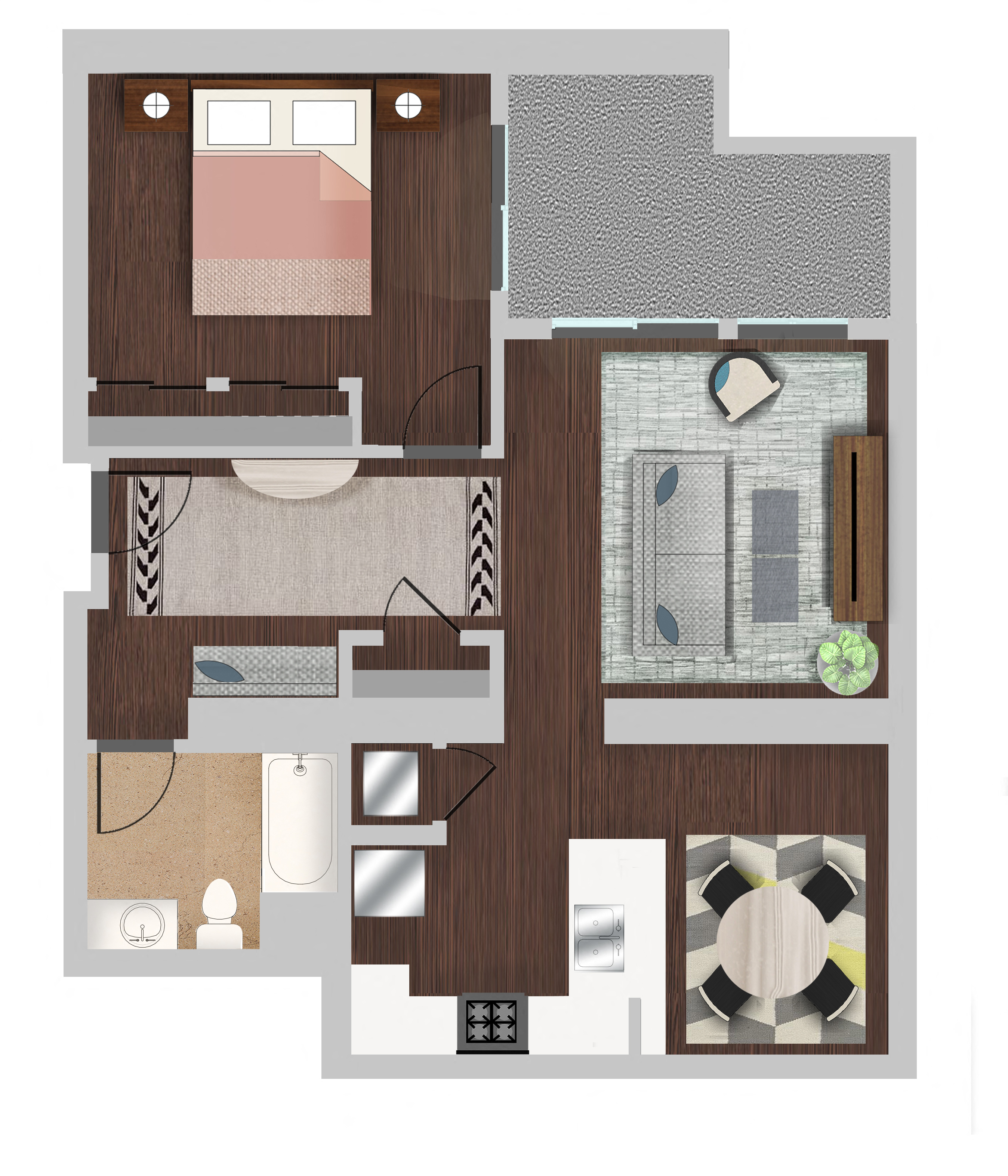 A9 Floor Plan at Berkshire K2LA, Los Angeles, CA