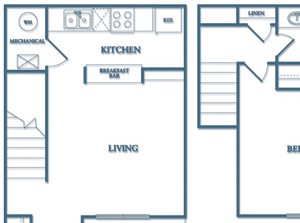 Dunwoody Village Apartment Homes Fully Furnished A1 Floorplan