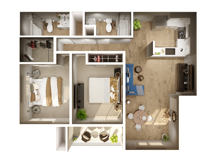 Harbor Cliff Apartments 2 Bedroom Apartment Floor Plan