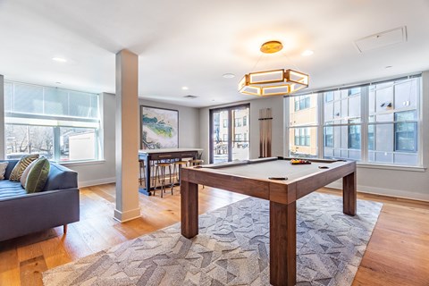 Pool Table in Game Room at Valley and Bloom, Montclair, NJ, 07042