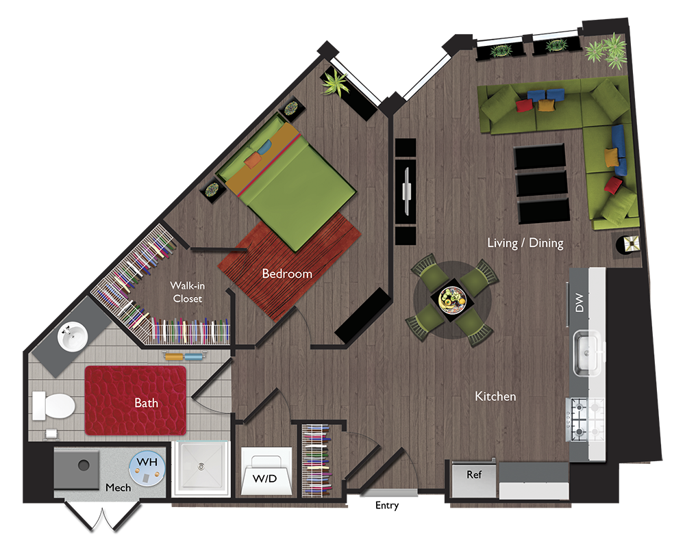 A3B Floor Plan at Valley and Bloom, Montclair, NJ