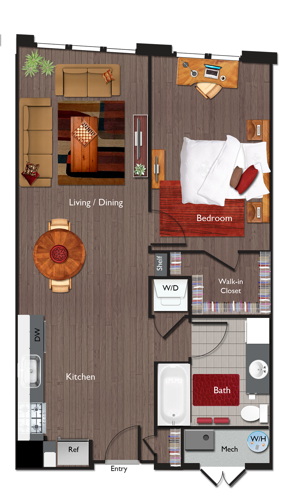 A6 Floor Plan at Valley and Bloom, Montclair