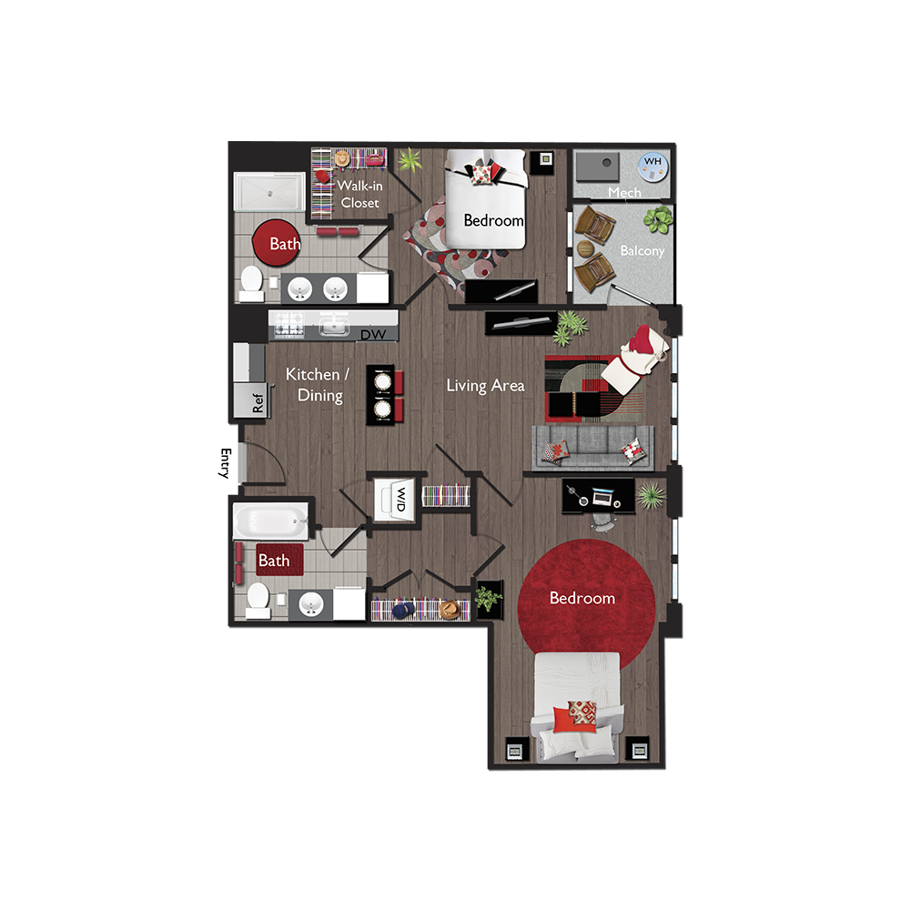 C1C Floor Plan at Valley and Bloom, Montclair, NJ