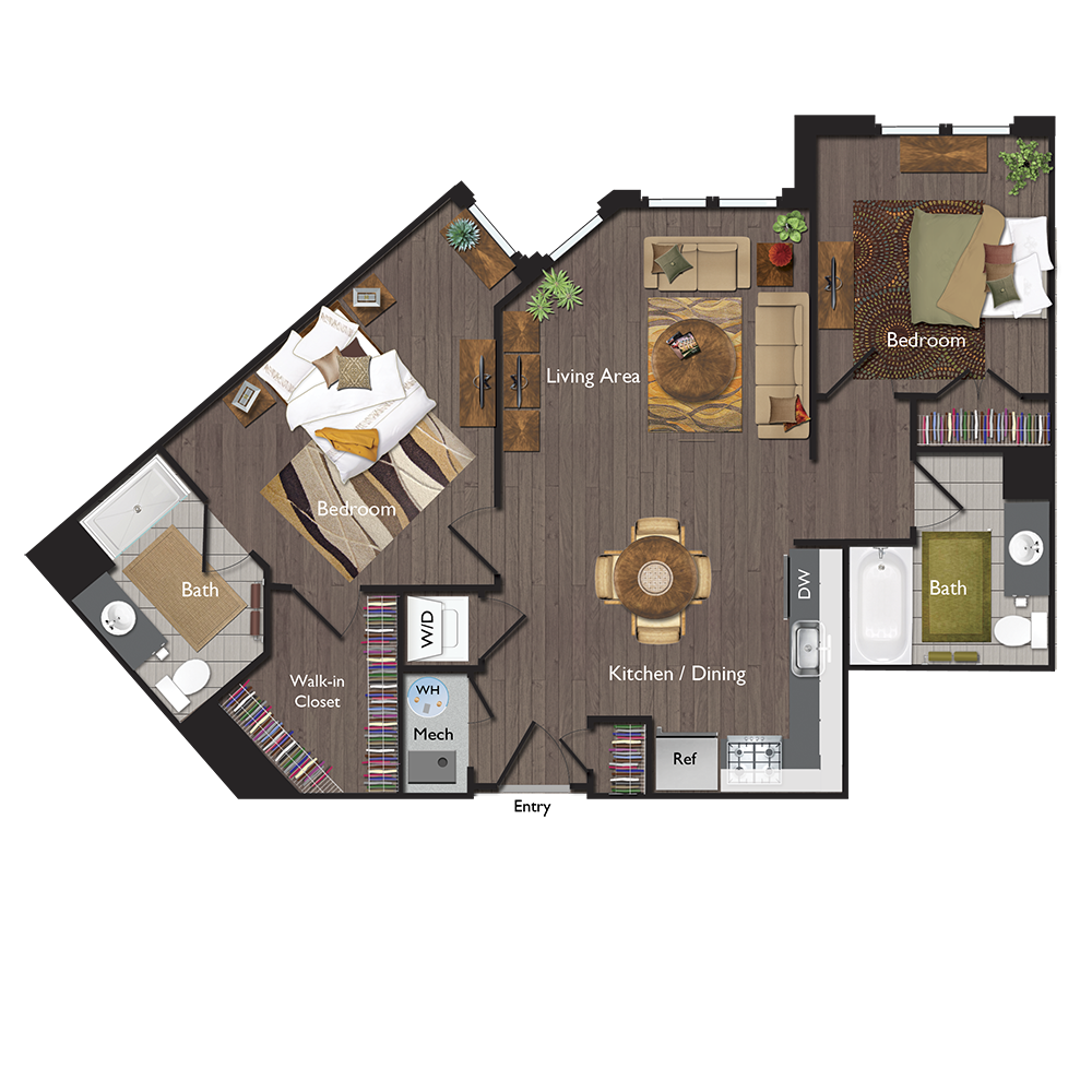 C2A Floor Plan at Valley and Bloom, New Jersey