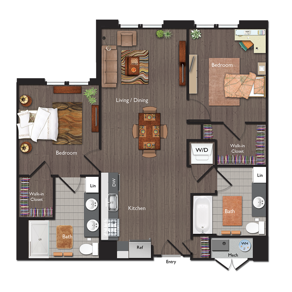 C6 Floor Plan at Valley and Bloom, Montclair, NJ, 07042