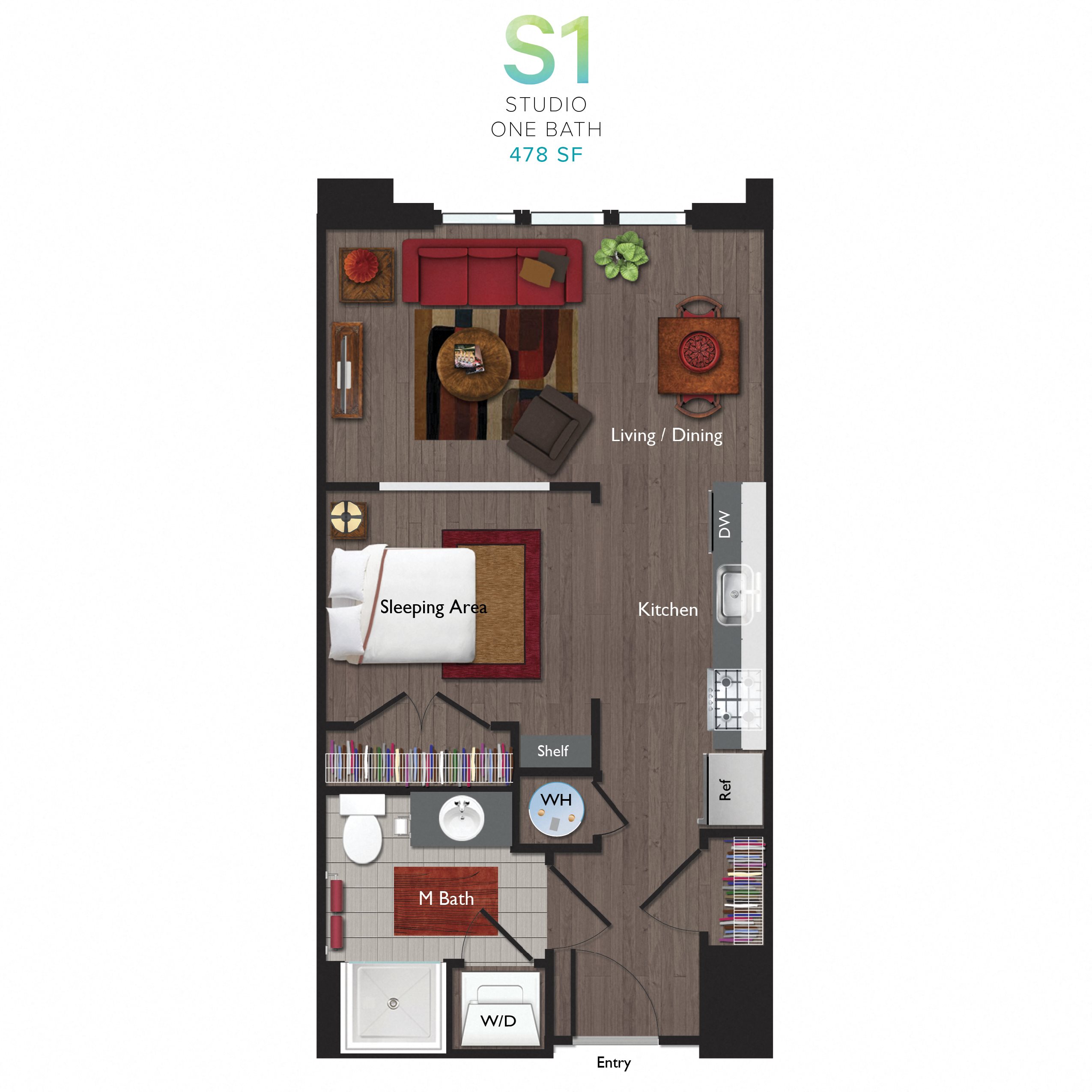 Studio (S01) Floor Plan 9