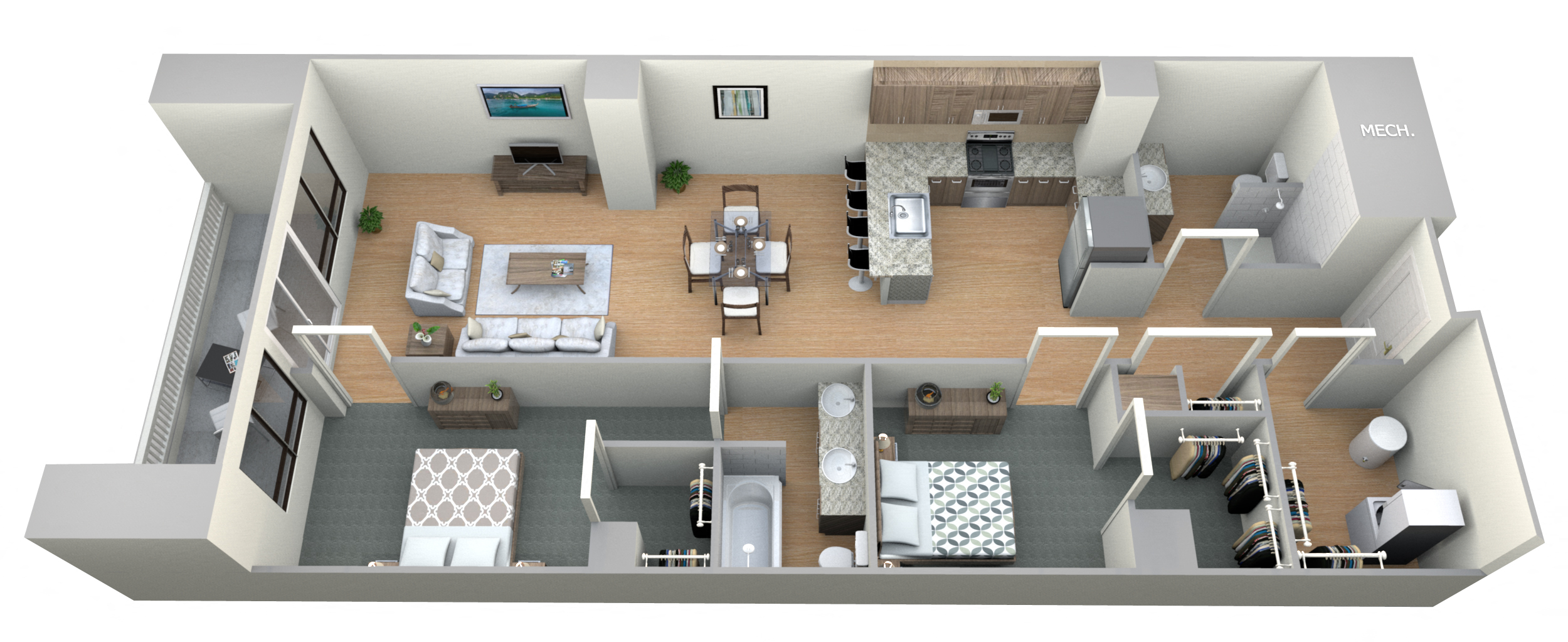Mission Floor Plan at M Apartments, Washington