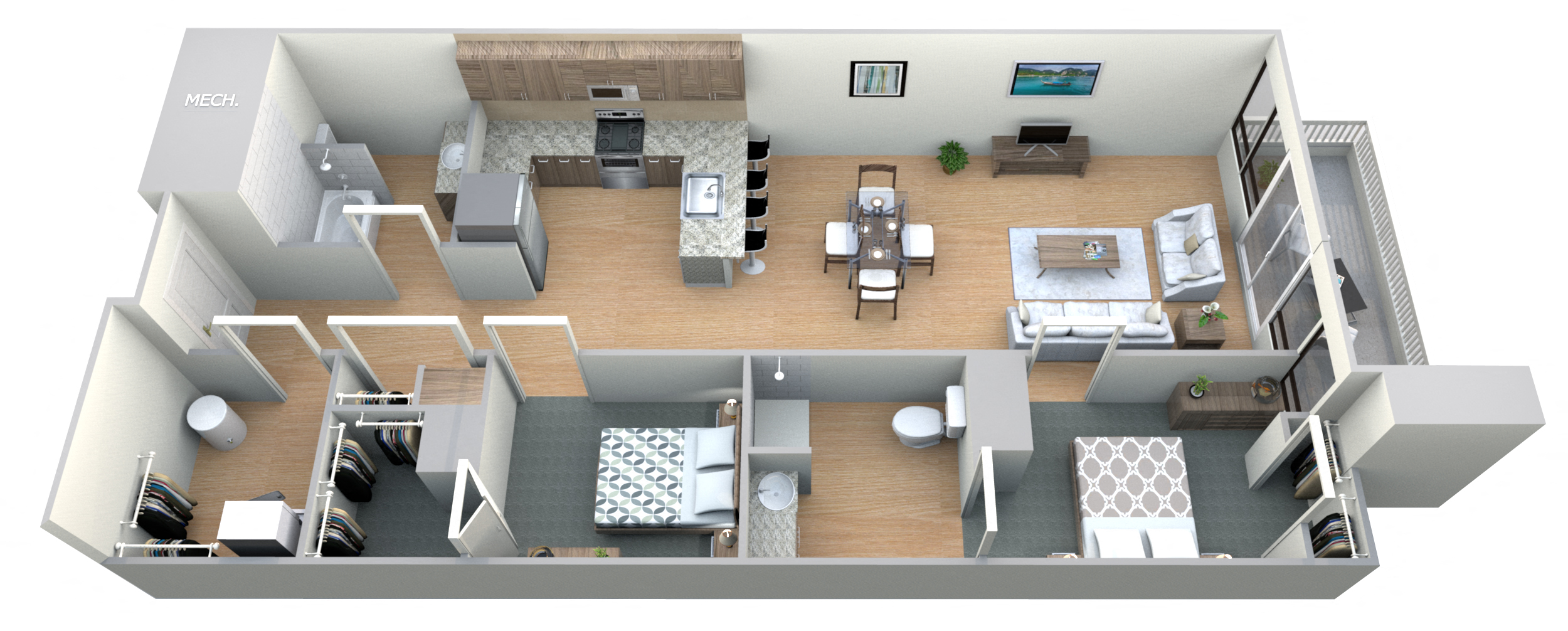 Cowley Floor Plan at M Apartments, Spokane, 99201