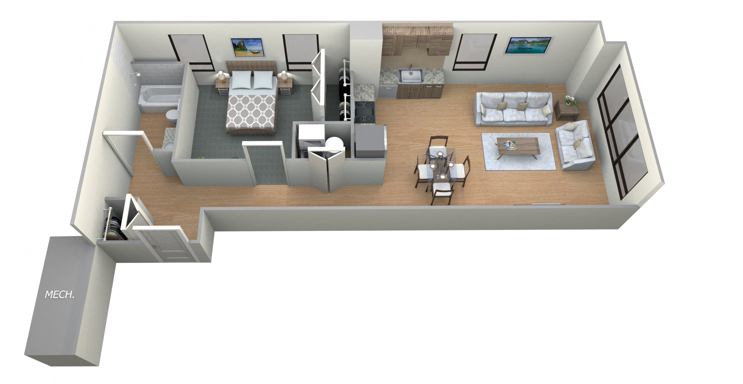 Hays Floor Plan at M Apartments, Spokane, WA