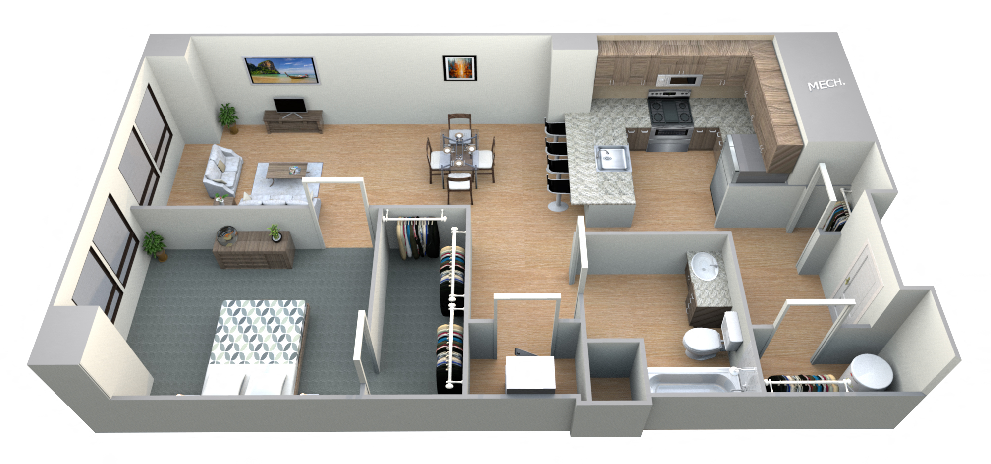Cannon Floor Plan at M Apartments, Spokane