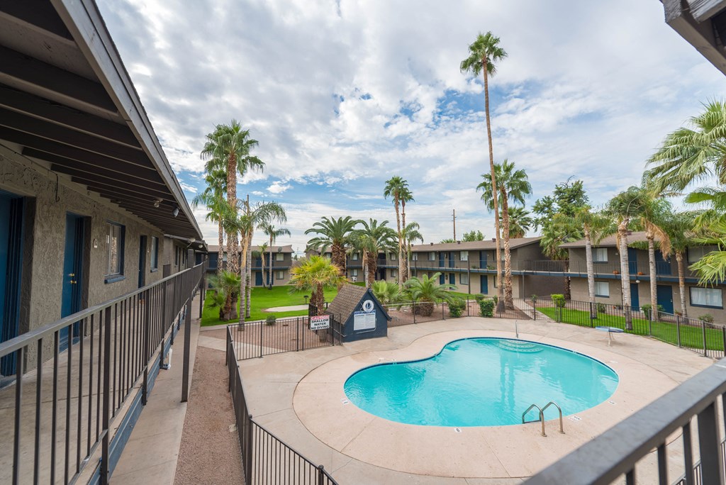 the pool at our apartments in palm springs